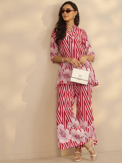 Biba Orange Printed Cotton cord set