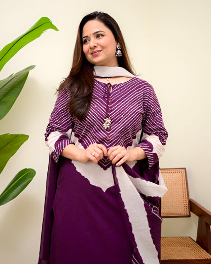 Jamuni Bandhej Muse Cotton Palazzo Suit