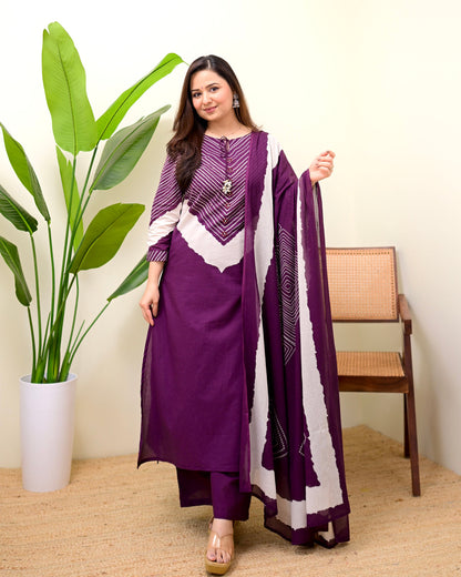 Jamuni Bandhej Muse Cotton Palazzo Suit